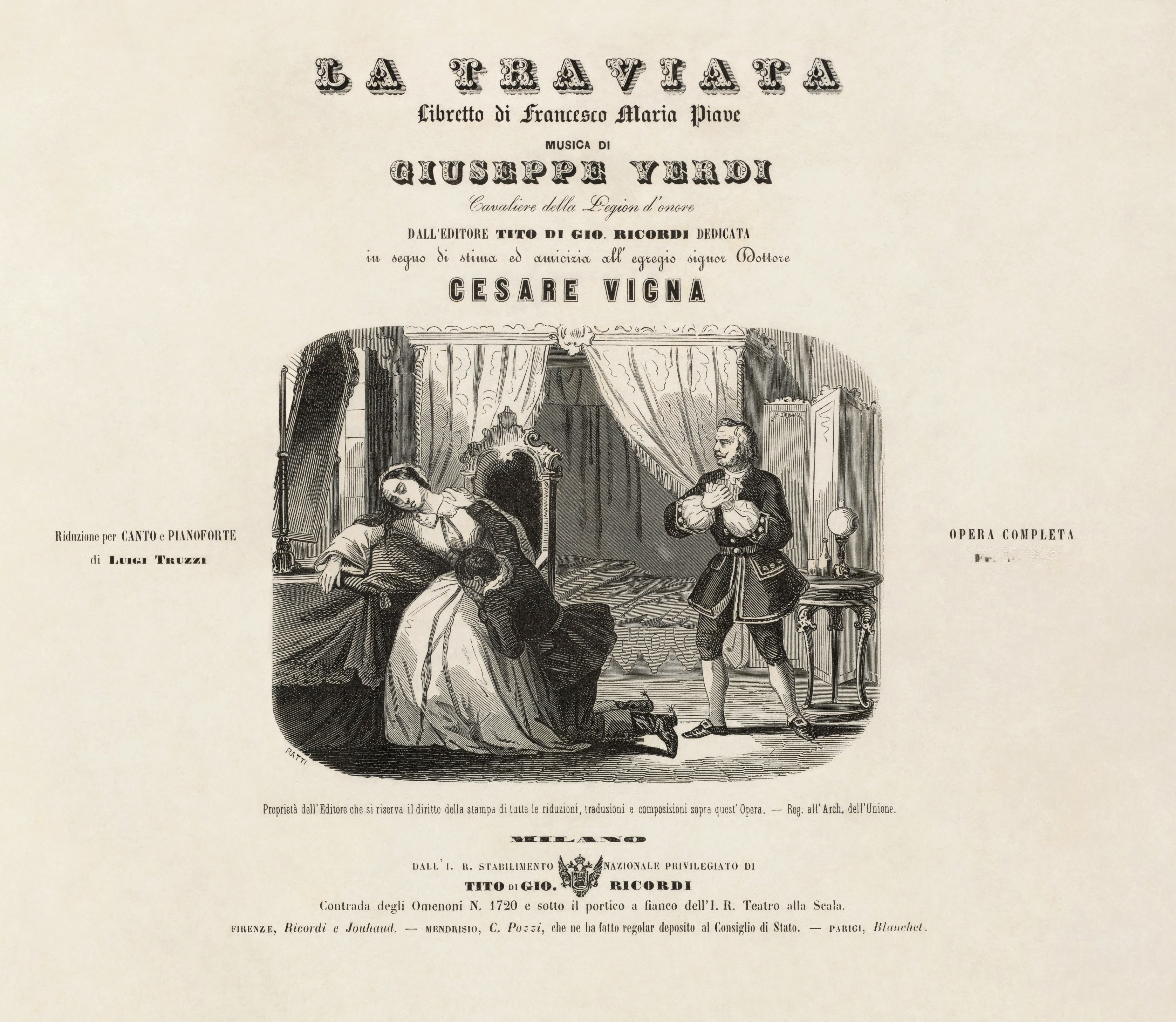 Giuseppe Verdi, La traviata title page Restoration